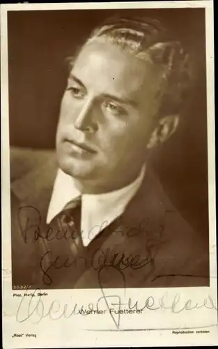 Ak Schauspieler Werner Fuetterer, Portrait, Autogramm