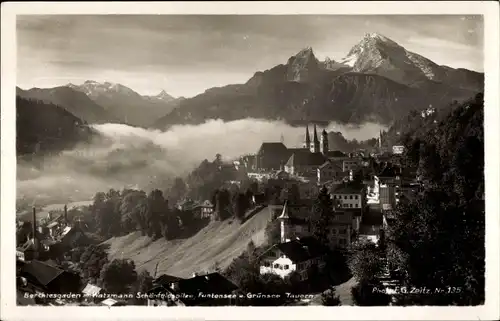 Ak Berchtesgaden in Oberbayern, Panorama, Watzmann, Schönfeldspitze