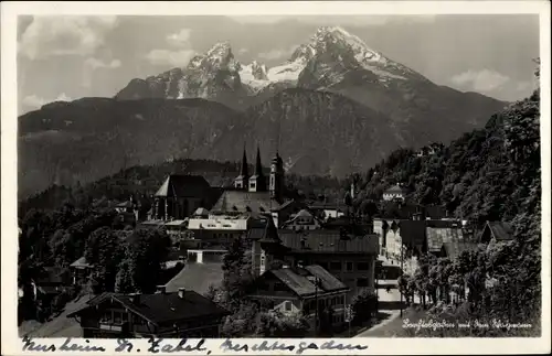 Ak Berchtesgaden in Oberbayern, Ortsansicht, Watzmann