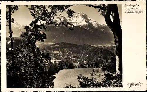 Ak Berchtesgaden in Oberbayern, Watzmann, Schönfeldspitze, Panorama