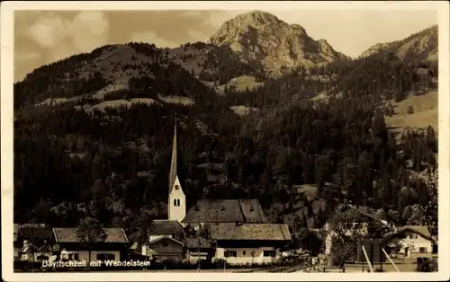 Ak Bayrischzell im Mangfallgebirge Oberbayern, Kirche, Wendelstein