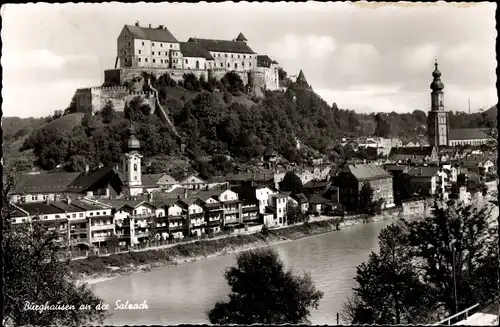 Ak Burghausen an der Salzach Oberbayern, Ortsansicht