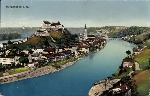 Ak Burghausen an der Salzach Oberbayern, Panorama