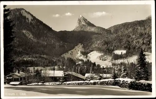 Ak Kreuth am Tegernsee Oberbayern, Ortsansicht, Winter