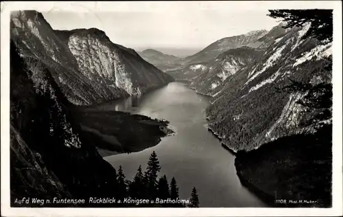 Ak Sankt Bartholomä Schönau am Königssee, Auf den Weg nach Funtensee