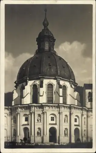 Foto Ak Ettal Oberbayern, Kloster, Benediktinerabtei, Mittelbau