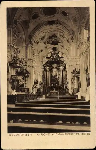 Ak  Schönenberg Ellwangen Jagst, Kirche, Innenansicht