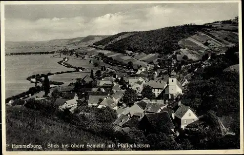 Ak Hammelburg in Unterfranken Bayern, Blick ins obere Saaletal mit Pfaffenhausen