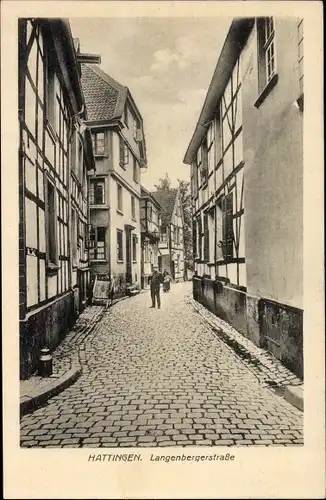 Ak Hattingen an der Ruhr, Langenbergerstraße, Fachwerkhäuser