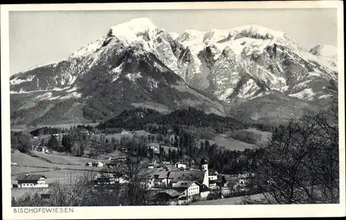 Ak Bischofswiesen Oberbayern, Ortspanorama, Göllgruppe