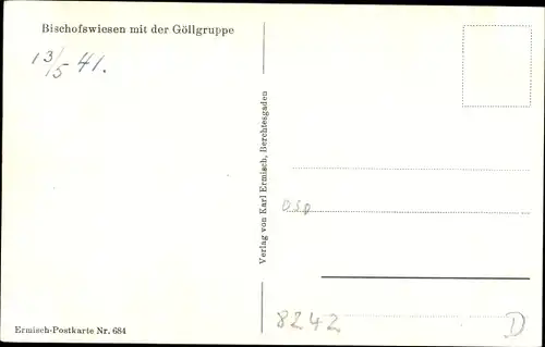 Ak Bischofswiesen Oberbayern, Ortspanorama, Göllgruppe