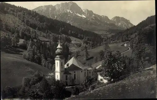 Ak Marktschellenberg Berchtesgadener Land, Almbachklamm, Kirche