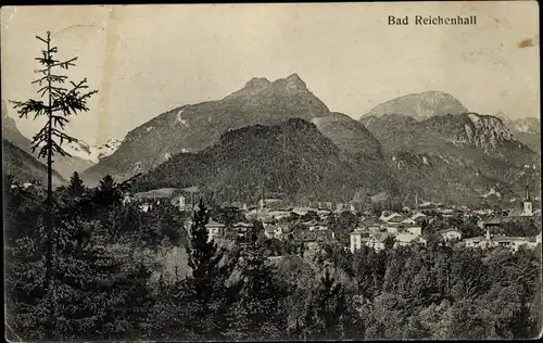 Ak Bad Reichenhall in Oberbayern, Ortspanorama, Gebirge