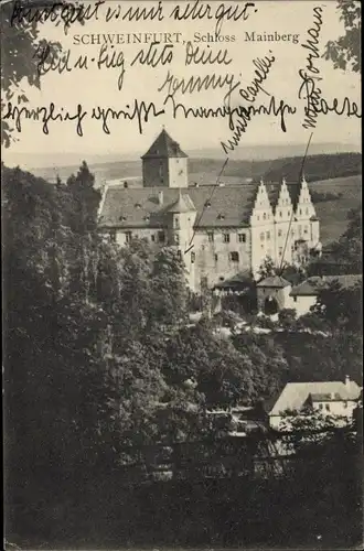 Ak Schweinfurt in Unterfranken Bayern, Blick auf Schloss Mainberg