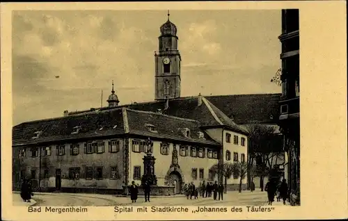 Ak Bad Mergentheim in Tauberfranken, Spital, Stadtkirche Johannes des Täufers