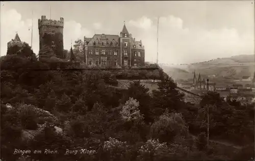 Ak Bingen am Rhein, Burg Klopp