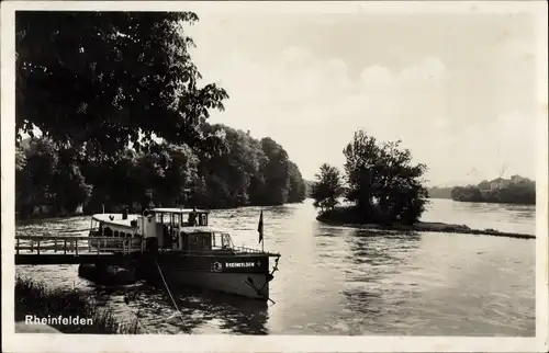 Ak Rheinfelden in Baden, Bootsanleger, Schiff