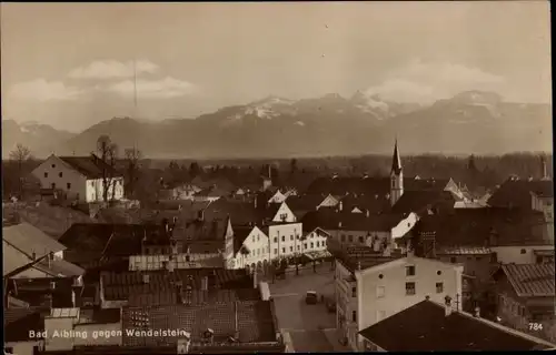 Ak Bad Ailbling Oberbayern, Gesamtansicht der Stadt mit Wendelstein