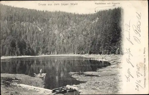 Ak Sankt Oswald Riedlhütte Niederbayern, Rachelsee, Kapelle