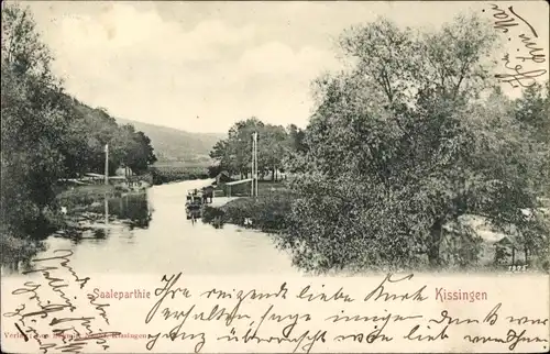 Ak Bad Kissingen Unterfranken Bayern, Saale, Ufer