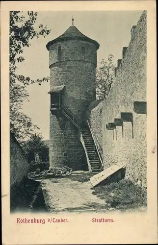 Ak Rothenburg ob der Tauber Mittelfranken, Strafturm