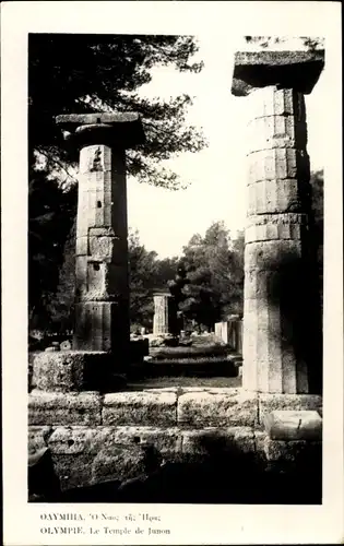 Ak Olympia Griechenland, Tempel des Junon, Ruinen