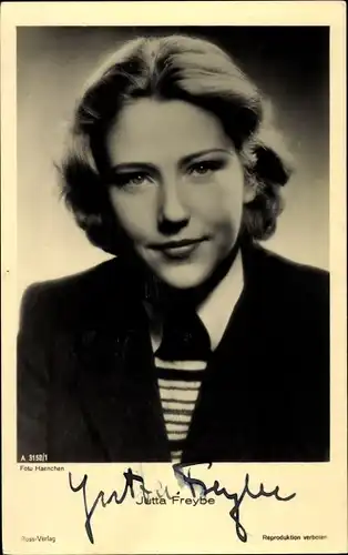 Ak Schauspielerin Jutta Freybe, Portrait, Autogramm