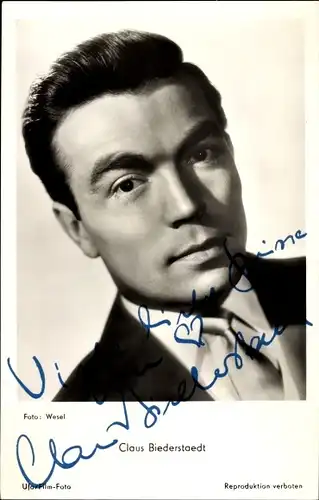 Ak Schauspieler Claus Biederstaedt, Portrait, Autogramm