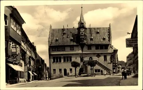 Ak Ochsenfurt am Main Unterfranken, Rathaus, Autowerkstatt, Hotel, Café