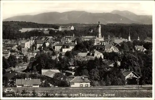 Ak Traunstein in Oberbayern, Blick von Westen zum Teisenberg, Zwiesel