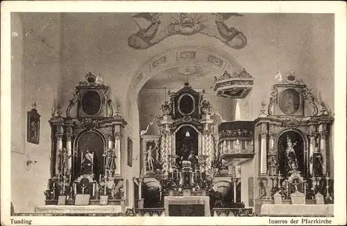Ak Tunding Mengkofen in Niederbayern, Pfarrkirche, Inneres