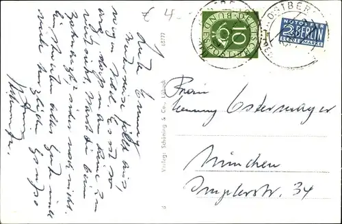 Ak Trostberg an der Alz, Straßenpartie mit Kirche