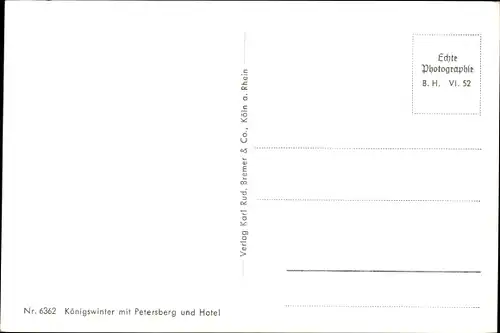 Ak Königswinter am Rhein, Petersberg und Hotel