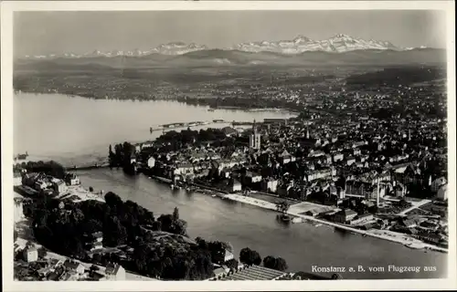 Ak Konstanz am Bodensee, Fliegeraufnahme, Stadtpanorama