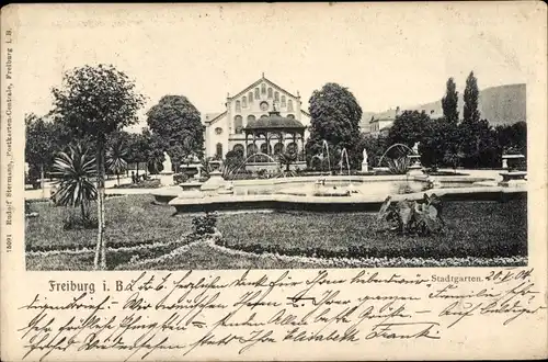 Ak Freiburg im Breisgau, Stadtgarten