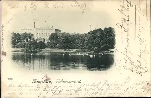 Ak Zwickau in Sachsen, Schwanenteich