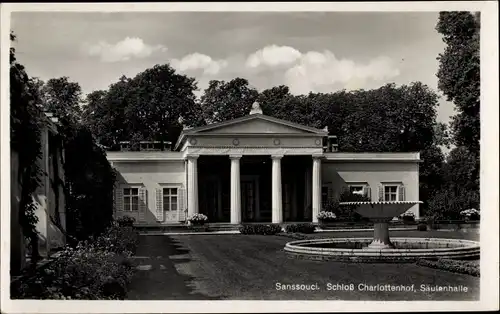 Ak Potsdam Sanssouci, Schloss Charlottenhof, Säulenhalle