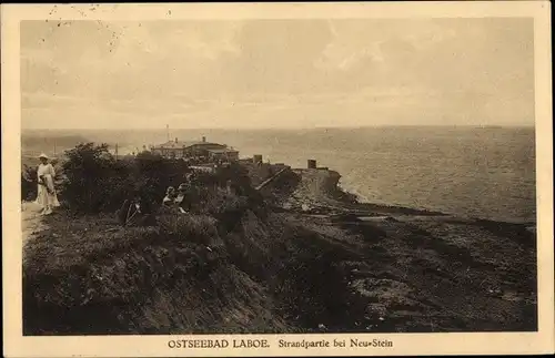 Ak Ostseebad Laboe, Strand bei Neu-Stein