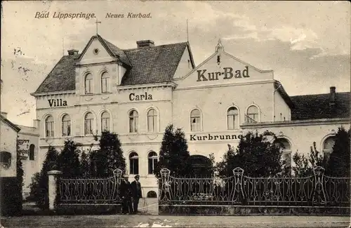 Ak Bad Lippspringe in Westfalen, Neues Kurbad, Villa Carla, Kurbrunnen