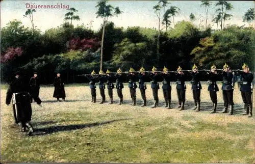 Ak Deutsche Soldaten in Uniformen, Daueranschlag