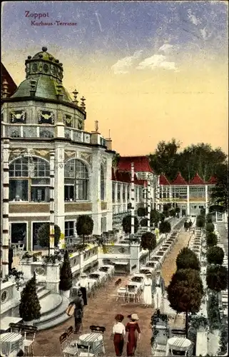 Ak Sopot Gdańsk Zoppot Danzig, Kurhaus-Terrasse