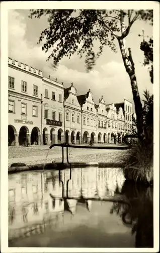 Foto Ak Telč Teltsch Region Hochland, Marktplatz