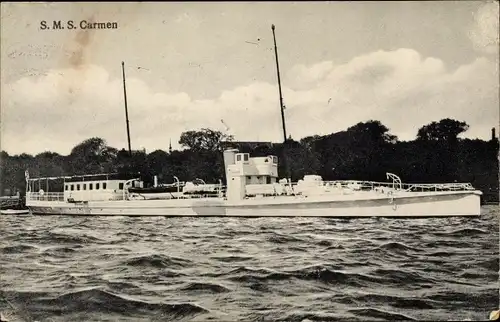 Ak Deutsches Kriegsschiff, SMS Carmen, Torpedoboot, Kaiserliche Marine