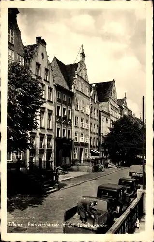 Ak Elbląg Elbing Westpreußen, Spieringstraße, Patrizierhäuser