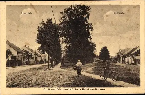 Ak Friedersdorf bei Königs Wusterhausen in der Mark, Hauptstraße, Lindenstraße