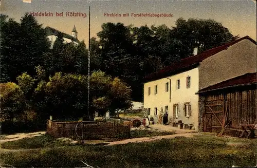 Ak Chamerau im Bayerischen Wald Oberpfalz, Haidstein, Kirchlein, Forstbetriebsgebäude