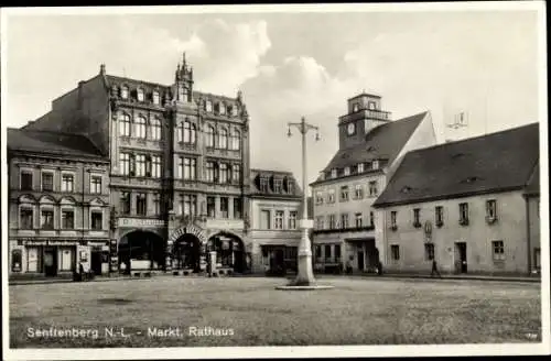 Ak Senftenberg in der Niederlausitz, Markt, Rathaus