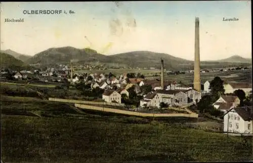 Ak Olbersdorf in Sachsen, Totalansicht, Hochwald, Lausche