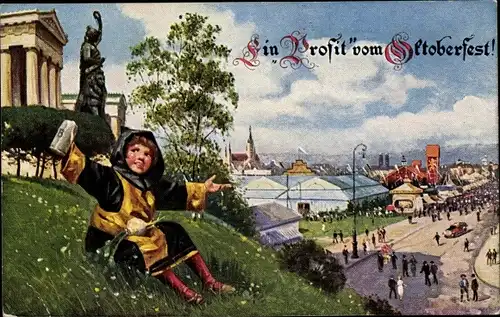 Ak München Oberbayern, Münchener Kindl am Oktoberfest, Bavaria