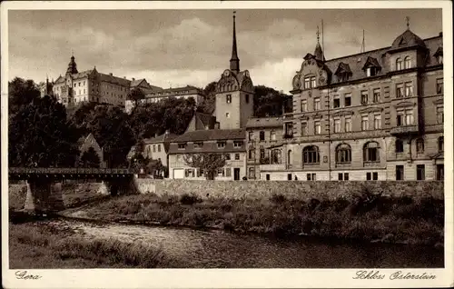 Ak Untermhaus Gera in Thüringen, Schloss Osterstein, Brücke, Kirche